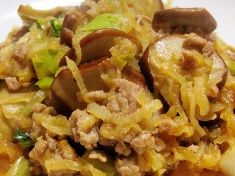 大根と豆腐皮のひき肉炒め